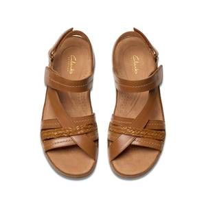 NEW CLARKS women's cecily strap sandals in tan combination